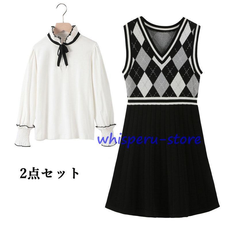 韓国子供服 スーツ 女の子 春 秋 3点セット 長袖 シャツ タンクトップ ジャケット 無地 子供 フォーマル 七五三 卒園式 入学式 入園式 発表会 120-160cmの画像