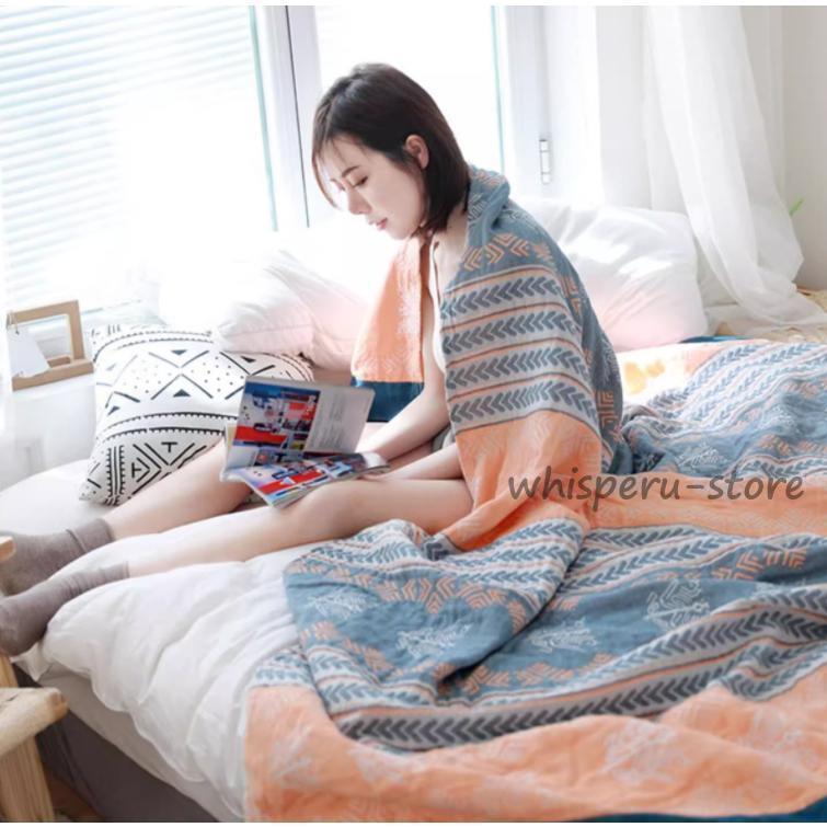 タオルケット　JMA綿100%シングル150✕200cm タオルケット 5重ガーゼケット 150*200cm シングル ダブル 大判サイズ