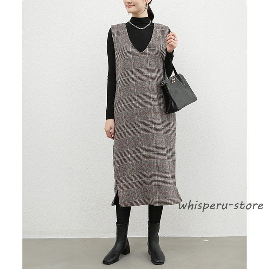 ジャンパースカート チェック柄ワンピース : WHISPER U - 通販 - Yahoo