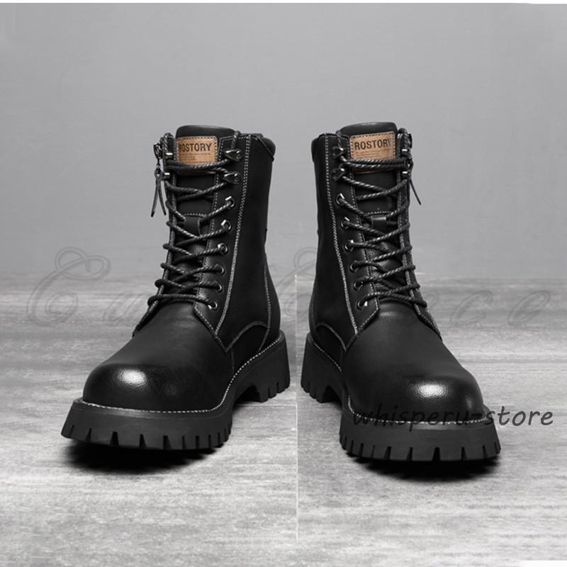 ミリタリーブーツ メンズ ショートブーツ 本革 編み上げ 裏起毛