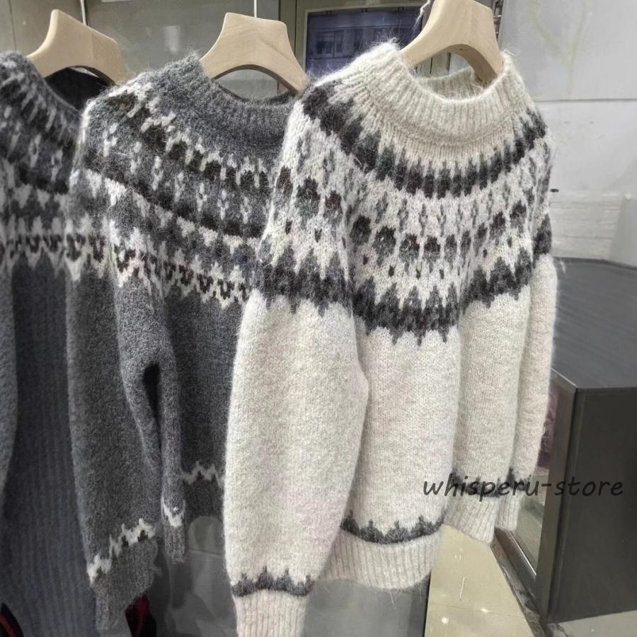 セーター ノルディックセーター レディース ニット トップス 秋 セーター ノルディックセーター レディース ニット トップス 秋