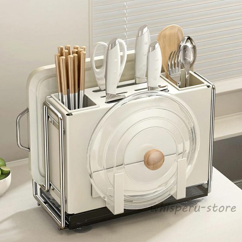 まな板スタンド 包丁ホルダー 多機能 キッチン収納 大容量 箸立て 鍋蓋