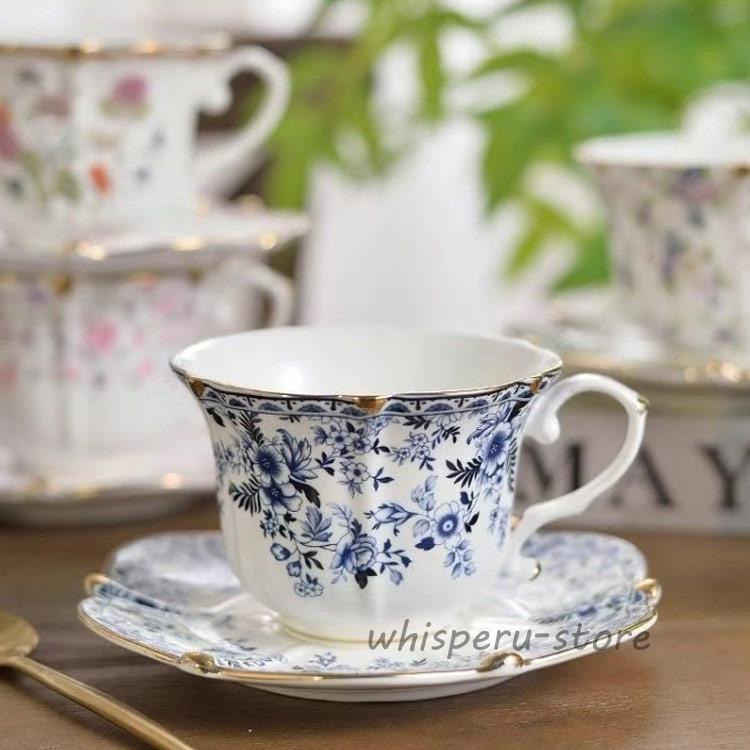 美しい 花柄 マグカップ＆プレート 白陶器 コップ カップ マグ