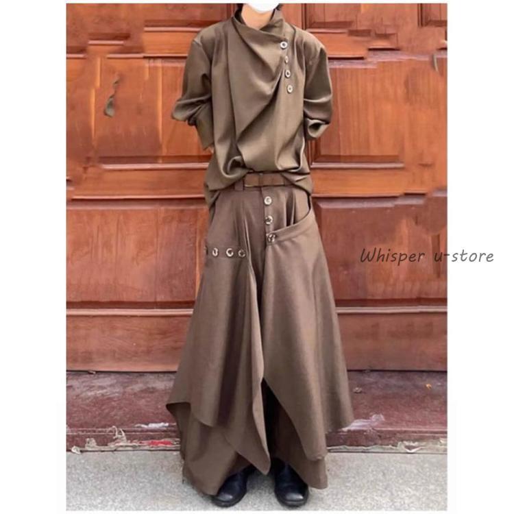 ガウチョパンツ アシンメトリー スカートパンツ レディース メンズ