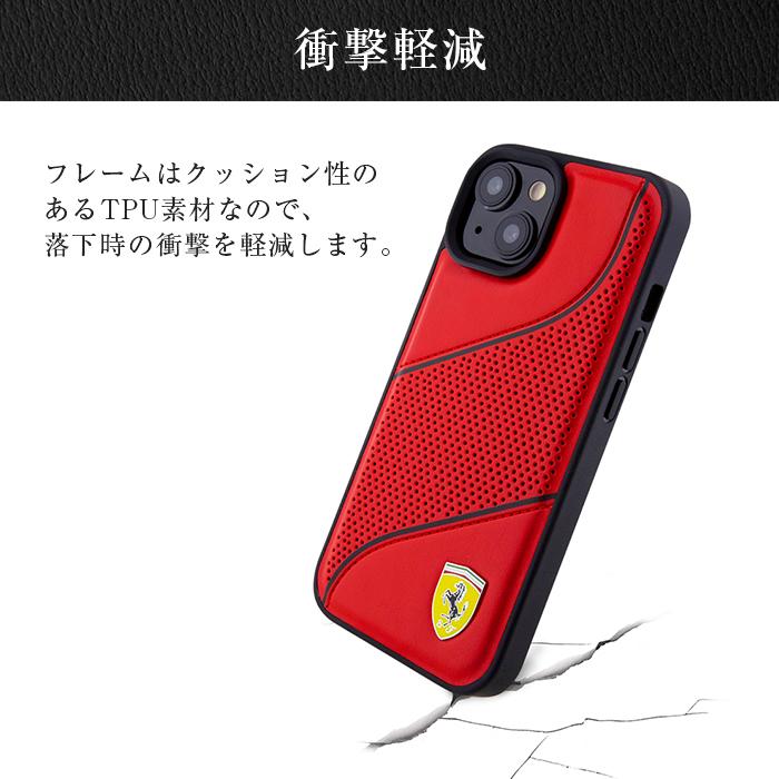 iPhone 15 Pro ケース フェラーリ iPhone15 iPhone15Pro カバー レザー 合皮 スマホケース ブランド Ferrari メンズ おしゃれ かっこいい レッド ブラック｜white-bang｜04