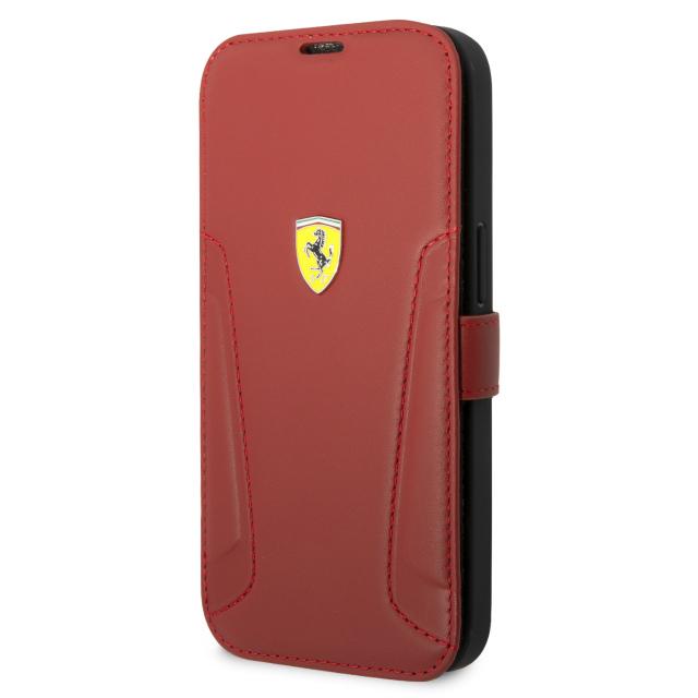 iPhone14 Pro ケース フェラーリ 公式ライセンス 手帳型 本革 レザー レッド ブランド 車 カードポケット付き マグネット FERRARI iPhone 14 Pro アイフォン｜white-bang｜02