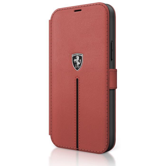 FERRARI BK OFF TK LEATHER NYLON STRIPE RED iPhone12mini スマホ 