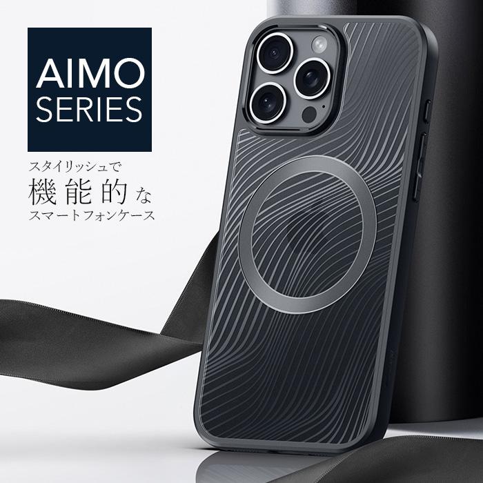 スマホケース iPhone13Pro ブラック 黒 オープン型 TPU ストラップ