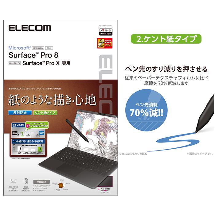 Surface Pro 8 Surface Pro X フィルム ペーパーライク イラスト 絵 文字 上質紙 ケント紙 なめらか 反射防止 指紋防止 Elecom エレコム Eles ケース フィルムのwhitebang 通販 Yahoo ショッピング