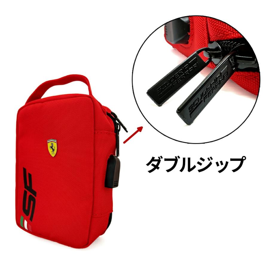 フェラーリ ロゴ入り 防水ショルダーバッグ レッド ドラムバッグ型 airs_fehbpsf