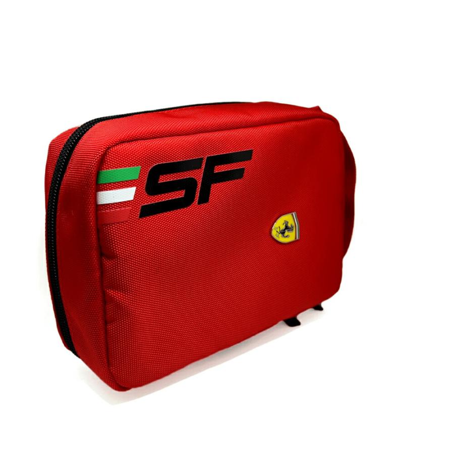 美品　Ferrari フェラーリ ショルダー トート バッグ 2way レッド Ferrari フェラーリ バッグ ロゴ ハンドバッグ かばん チャック