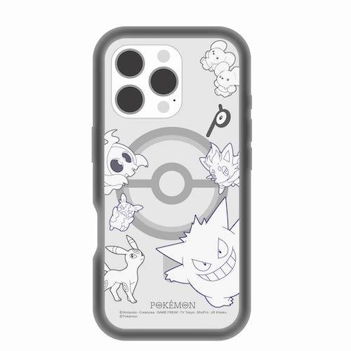 ポケモン iPhoneケース カミツレ ブラックホワイト iPhone 16 pro ケース キャラクター ポケモン シャワーズ