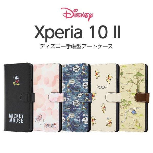 Xperia 10 II ケース カバー 手帳型 ミッキー ミニー プーさん レザー 革 保護 マグネット カード入れ ポケット 収納 SO-41A SOV43 A001SO エクスペリア｜white-bang