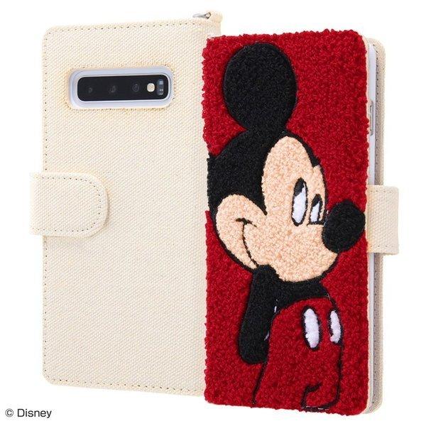 Galaxy S10 ディズニー カバー ケース 手帳型 もこもこ ふわふわ サガラ刺繍 かわいい カード入れ SC-03L SCV41 SM-G973C 楽天モバイル docomo au ミッキー｜white-bang