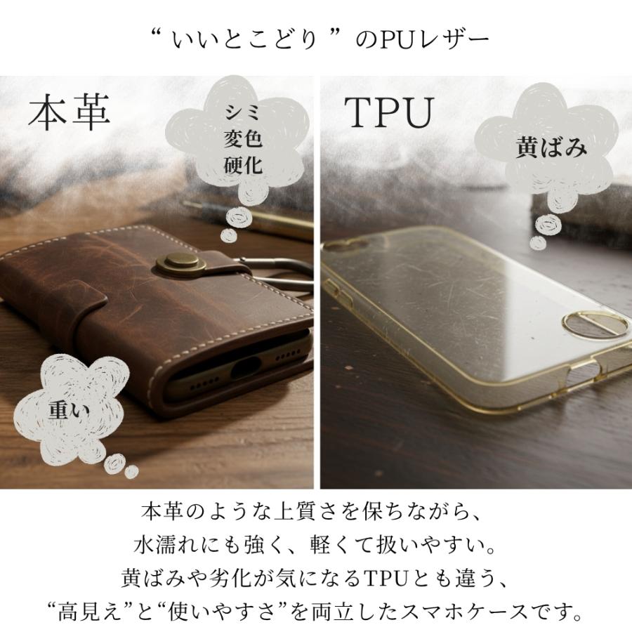 Xperia ケース 手帳型 シンプル レザー カード収納 カードポケット