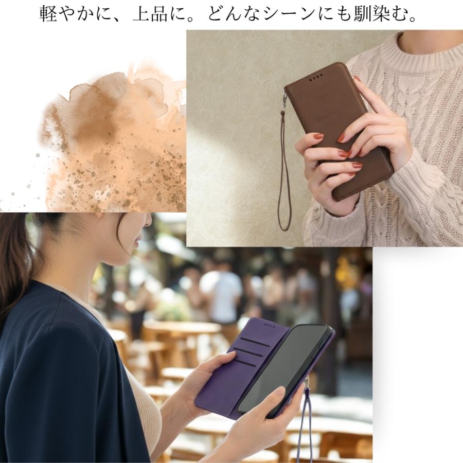Xperia ケース 手帳型 シンプル レザー カード収納 カードポケット