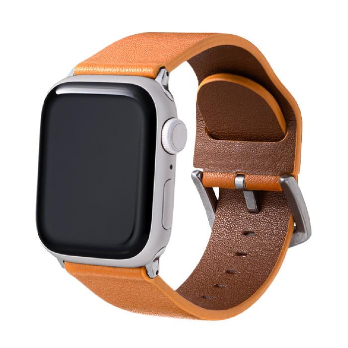 AppleWatch アップルウォッチ キャメル ベルト ゴールド 高品質 Apple Watch バンド ベルト PUレザーバンド キャメル 裏面耐水