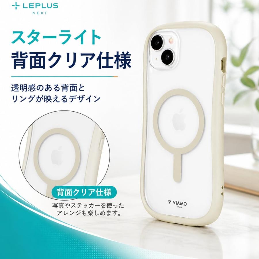 iPhone 15 14 Plus ハイブリッドケース スターライト 背面クリア