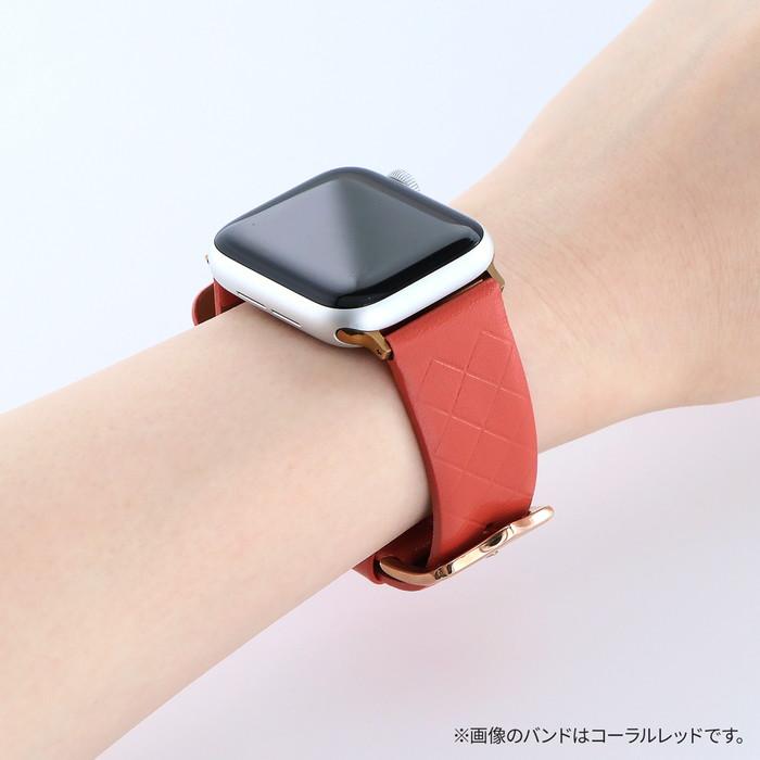 アップルウォッチ バンド キルティング レザー シンプル オレンジ 