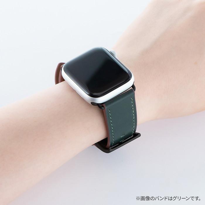 アップルウォッチ バンド ベーシックレザー レザー ネイビー Apple 