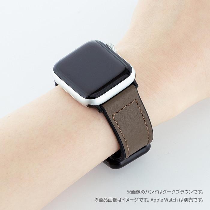 アップルウォッチ バンド 本革 ラバー マグネット レザー ブラウン