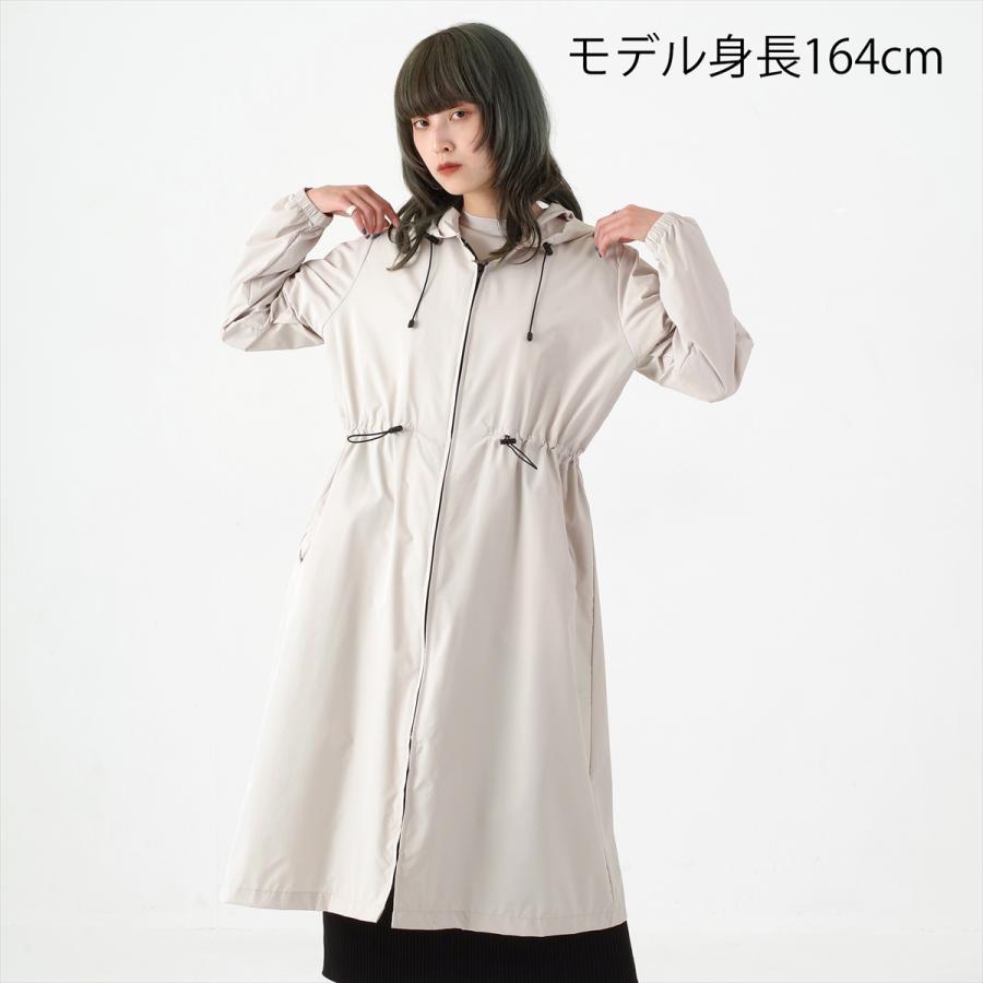 yori ビッグリボン　撥水　ロングパーカー　ベージュ　タグ付き　レインコート yori ビッグリボン 撥水 ロングパーカー ベージュ タグ付き