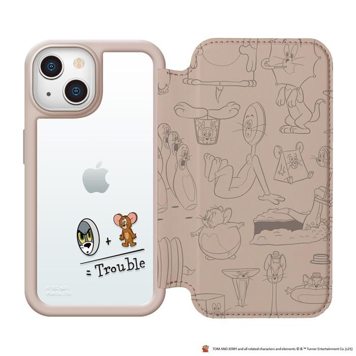 iPhone13mini ケース トムとジェリー 手帳型 ガラス iPhone 13 mini
