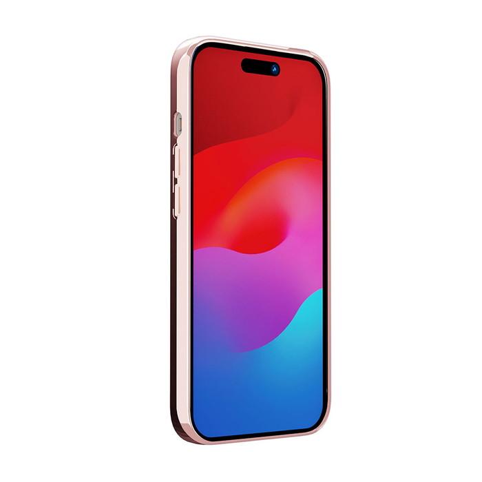 iPhone 15 Pro用 メタリックフレーム ソフトケース [ローズゴールド