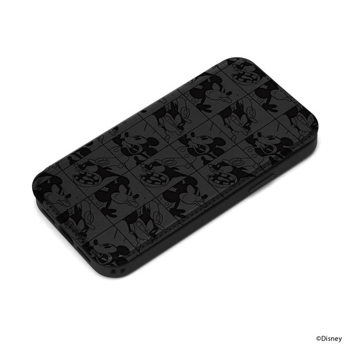iPhone 15 Pro Max 手帳型ケース ミッキー 耐衝撃 透明ケース ガラス