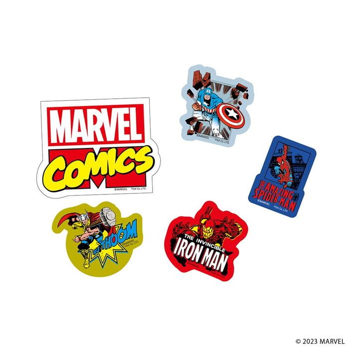 ステッカー シール 5枚セット スマホに挟める 耐水 マーベル アイアン