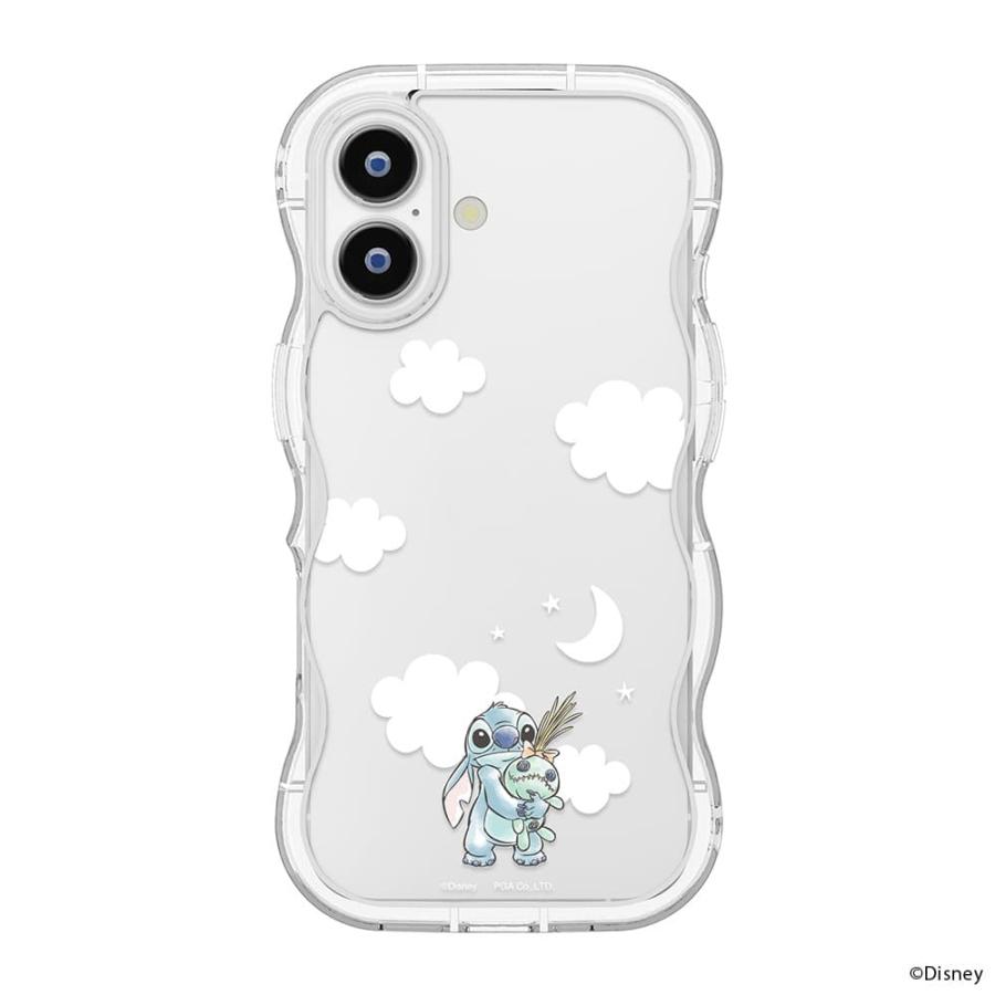 iPhone 17 ケース ディズニー クリア 耐衝撃 スティッチ ウェーブ