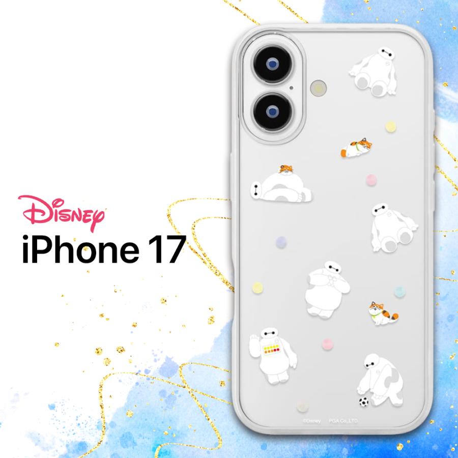 iPhone 17 ケース ディズニー クリア 耐衝撃 ベイマックス ガラス