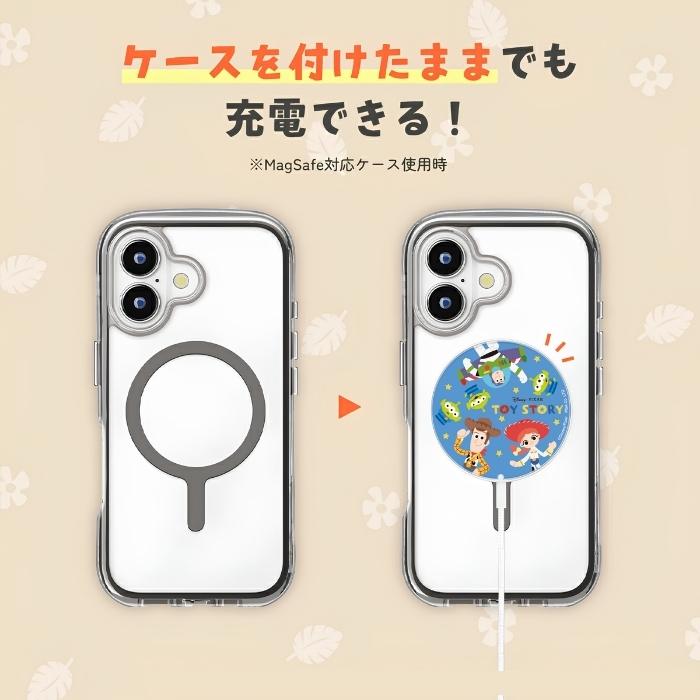 ディズニー トイストーリー ウッディ バズ マグネット式ワイヤレス充電