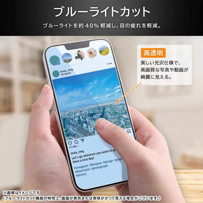 iPhone 15 Plus ガラスフィルム ブルーライトカット iPhone15ProMax フィルム 15ProMax 光沢 つやつや 硝子フィルム 10H ガラス ほこり防止 保護フィルム｜white-bang｜03