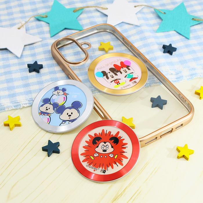 ミッキーマウス ディズニー スマホ マグネット プレート シール メタル