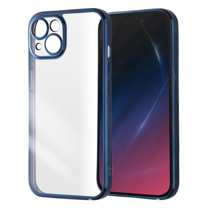 ray-out iPhone 15 ケース クリア メタリック ブルー 青 ray-out iPhone 15 ケース クリア メタリック ブルー 青