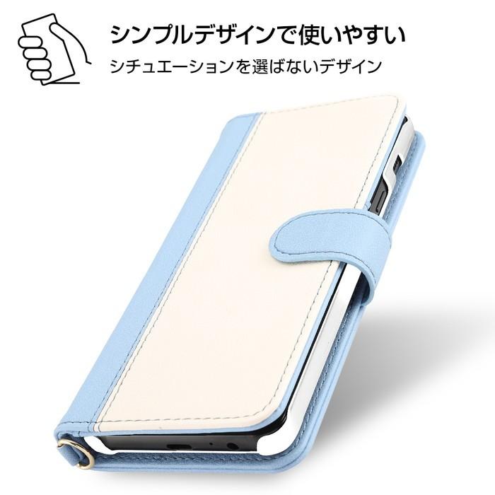 Galaxy Feel2 カバー ケース 手帳型 レザー 保護 シンプル カード入れ ポケット付き 収納 ２色 バイカラー SC-02L docomo ギャラクシー ピンク ホワイト｜white-bang｜02