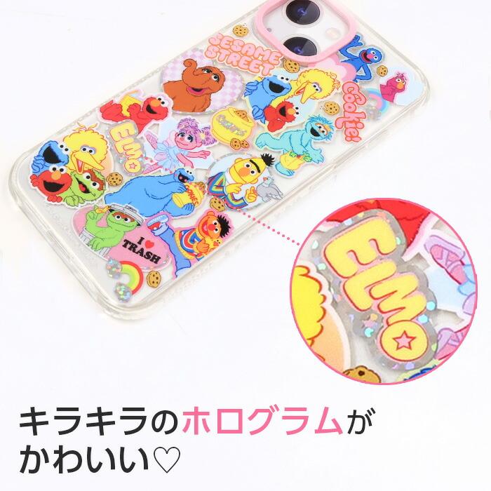 iPhone14Pro ケース セサミストリート SKINNYDIP クリア ラメ キラキラ