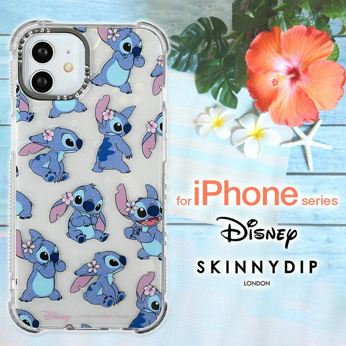 iPhone16Pro ケース ディズニー スティッチ かわいい SKINNYDIP クリア