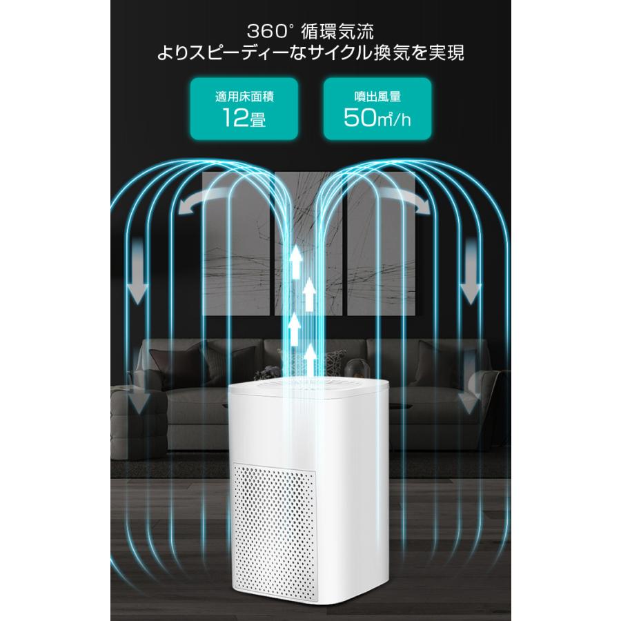 空気清浄機 小型 卓上 卓上空気清浄機 ウイルス対策 省エネ 軽量 ウイルス除去 静音 消臭 お手入れ簡単 タバコ ウイルス 埃 花粉｜white-bang｜07