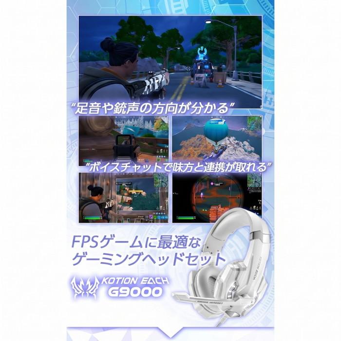 ゲーミングヘッドセット 白 PS5 Switch2 PS4 有線 マイク付き VC対応