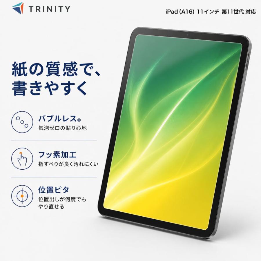 iPad A16 11インチ 第11世代 フィルム クリア 貼り付けキット付属 人気