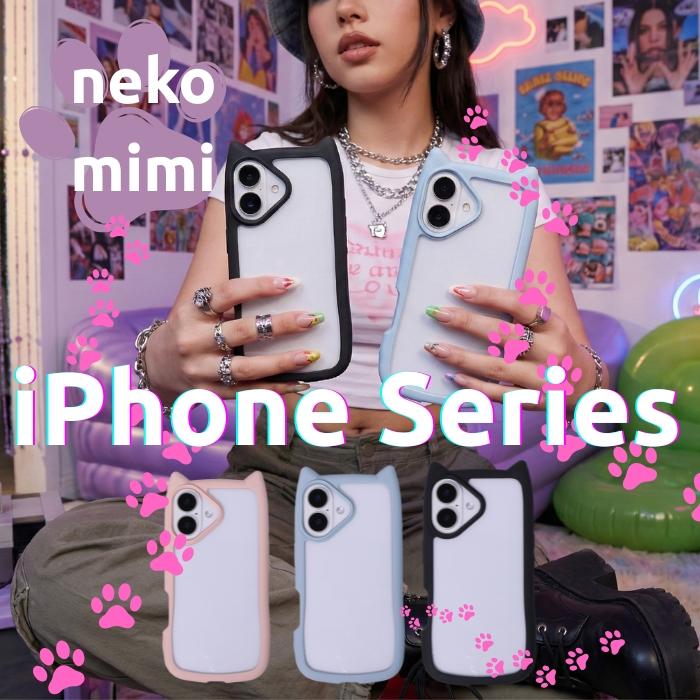 猫耳 iPhoneケース クリアケース 韓国風 iPhone 16 15 14 Pro Max Plus