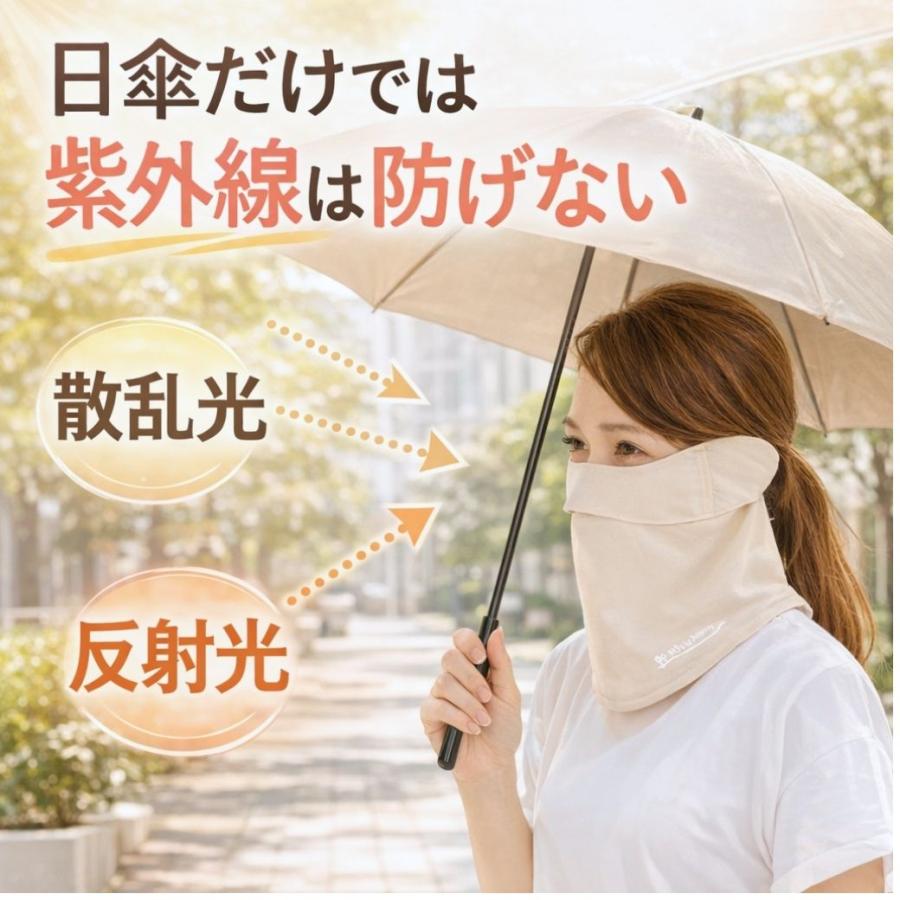 フェイスカバー Ｂ型 UVカット 息苦しくない テニス ゴルフ レディース 紫外線対策グッズ 暑さ対策 日焼け防止 送料無料 White Beauty | White Beauty | 10