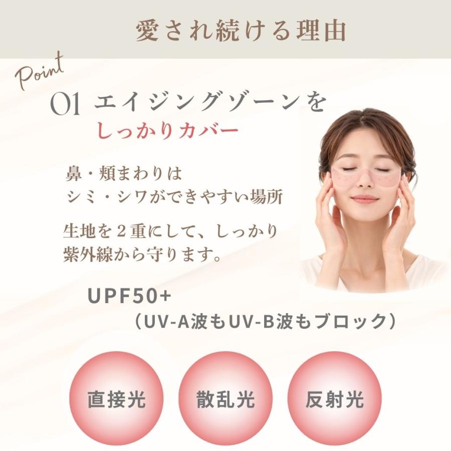 フェイスカバー Ｂ型 UVカット 息苦しくない テニス ゴルフ レディース 紫外線対策グッズ 暑さ対策 日焼け防止 送料無料 White Beauty | White Beauty | 11
