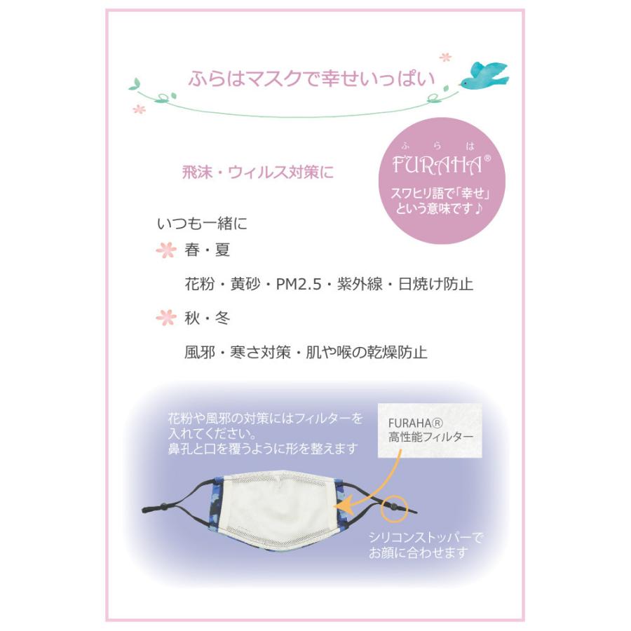 多機能UVマスク ふらは（ジュニア用) 高性能不織布フィルター20枚付 日本製 こども ウイルス対策 マスク低学年 小学生 洗えるマスク 不織布マスク 花粉対策 |  | 15