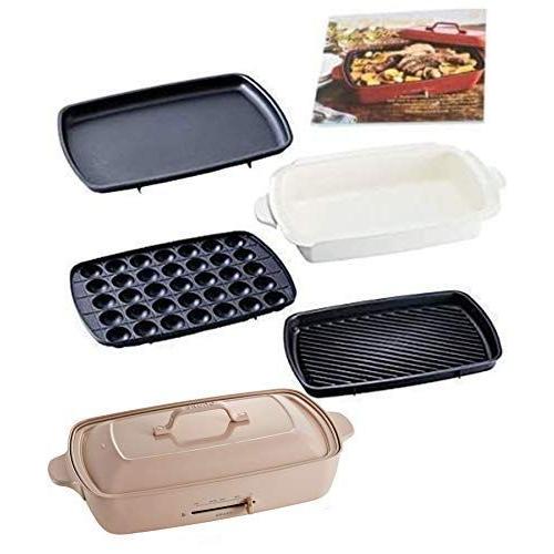 Bruno ブルーノ ホットプレート サイズ グランデ サイズ 本体 プレート4種 たこ焼き ホットプレート レシピブック付き レシピブック付き ピンクベージ 深鍋 平面 グリル White Cat Brothers 質店 の