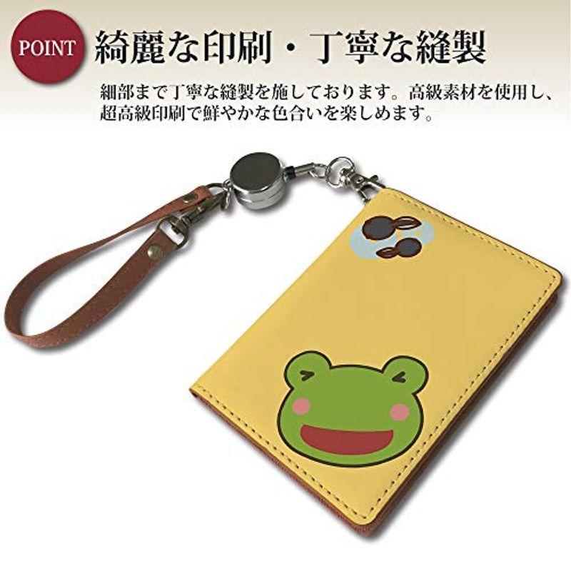 パスケース 定期入れ リール付き かわいい カエル おたまじゃくし イエロー キャラ イラスト 二つ折り 中がみえない おしゃれ レディース White Cat Brothers 通販 Yahoo ショッピング