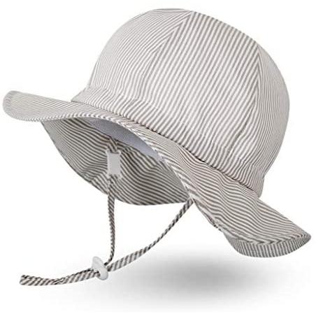 Ami Li キッズ 日よけ帽子 サンハット 調節紐付き Upf50 つば広 男の子 女の子に適用ガールズ ボーイズ ブラウンストライプ L Www Arilab Com Tr Index Php