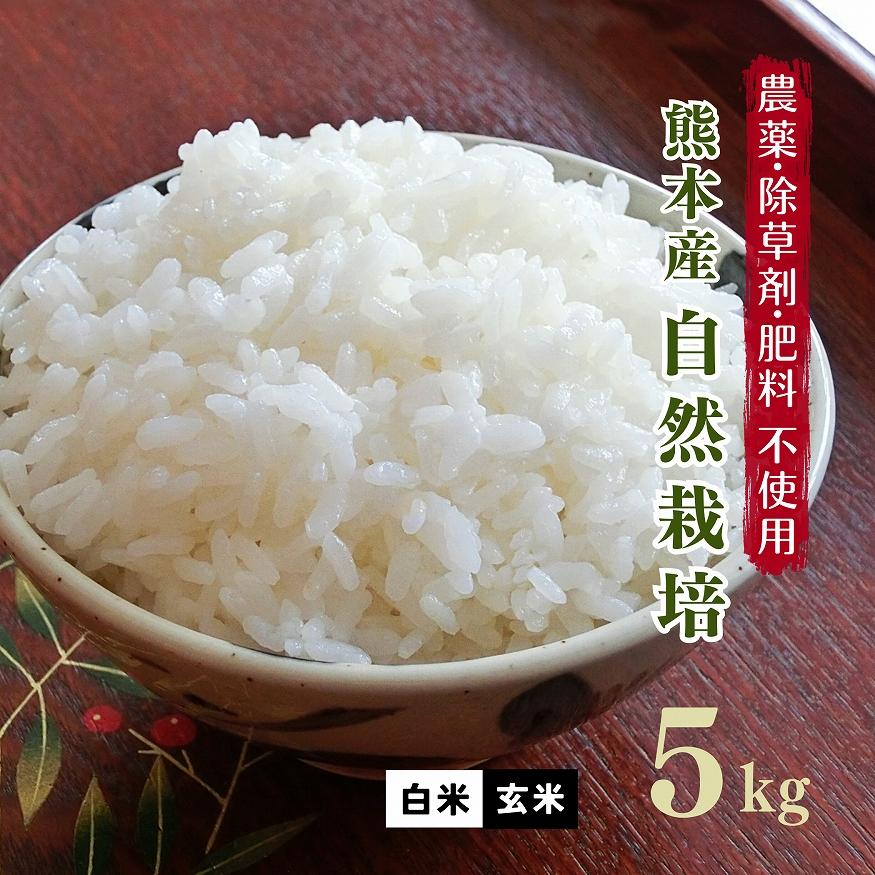 無肥料 自然栽培米 令和5年産 ヒノヒカリ 5kg 農薬化学肥料不使用 白米 玄米 放射能検査済み｜white-farm